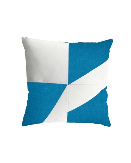 GEOMETRIC Cushion Azure/White