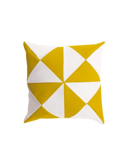 TRIANGLE Cushion Curcuma/White