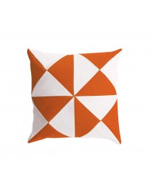 TRIANGLE Cushion Orange/White