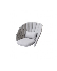 Peacock cushion set for lounge chair, 5458YSN96, Sunbrella Natte, Light grey