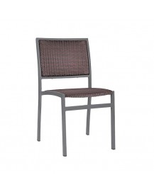 DOMINICA Dining Chair - Agate Gray with Espresso Wicker