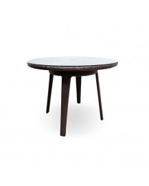 SENNA 40" Round Dining Table with Tempered Glass Top