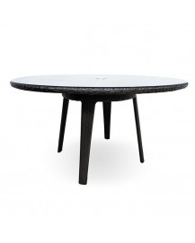 SENNA 60" Round Dining Table with Tempered Glass Top